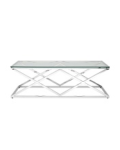 Журнальный стол Stool Group Инсигния 120*60 прозрачное стекло/сталь серебро УТ000001504 3