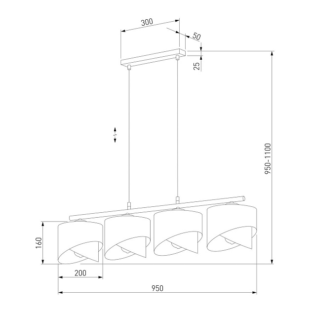 Подвесная люстра TK Lighting 4825 Grant Black Фото № 2
