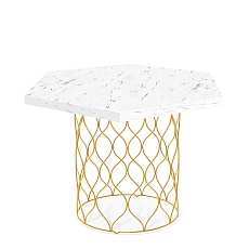 Журнальный стол Sheffilton SHT-TU49/TT20 60 ЛДСП золото/мрамор карра белый 7019797701