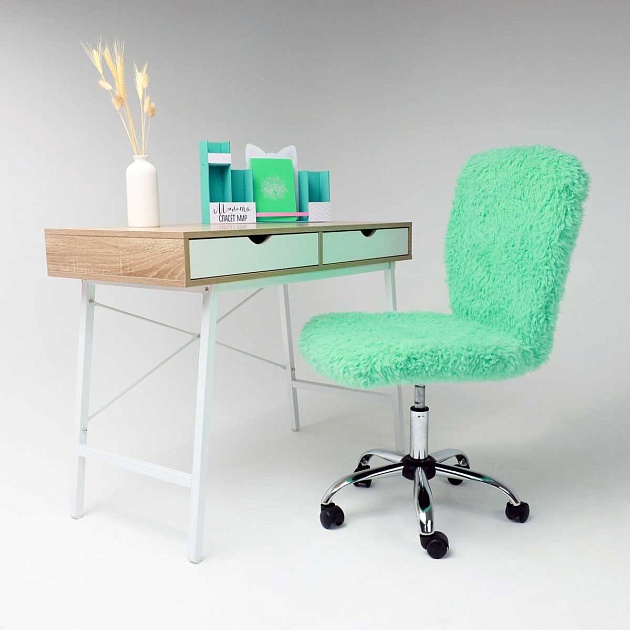 Детское кресло AksHome Fluffy мятный, искусственный мех 86384 Фото № 3