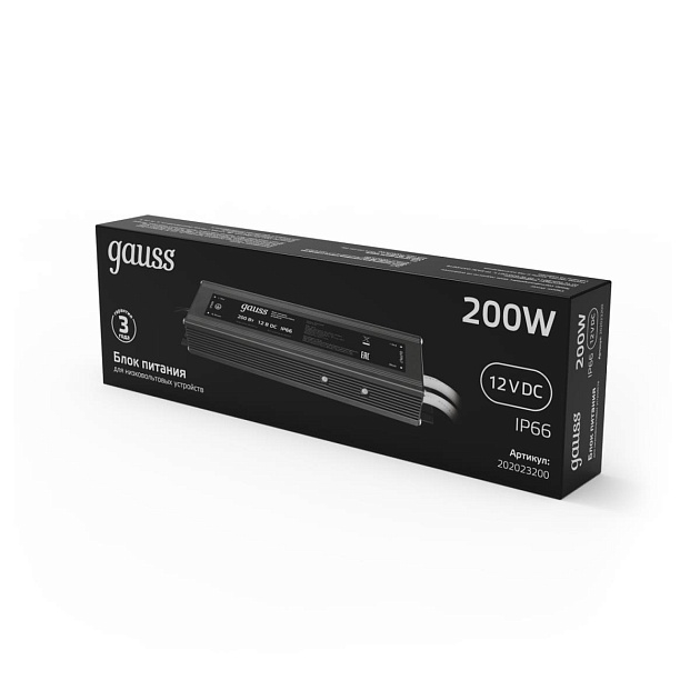 Блок питания Gauss 12V 200W IP66 20A 202023200 Фото № 3