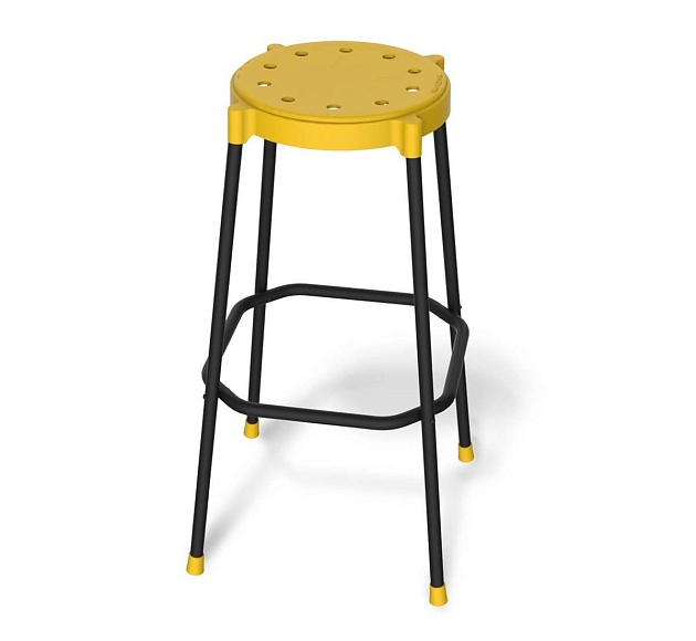 Барный стул Sheffilton SHT-S48 пластиковый желтый/черный муар 0434769701 Фото № 5