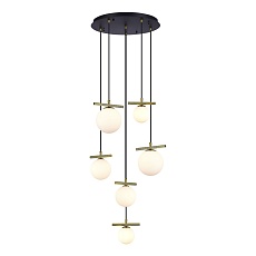 Подвесная люстра iLamp Golden 2134-6D BR+MBK