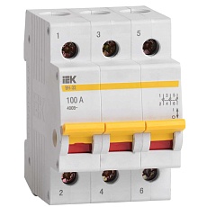 KARAT Выключатель нагрузки (мини-рубильник) ВН-32 3P 100А IEK MNV10-3-100