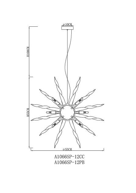 Подвесная люстра Arte Lamp Bella A1066SP-12PB Фото № 2