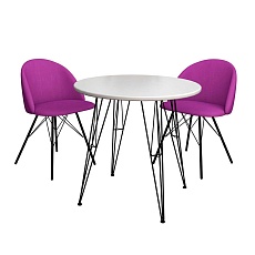 Обеденная группа Sheffilton SHT-DS10 белый/ягодное варенье/черный муар 9012733302