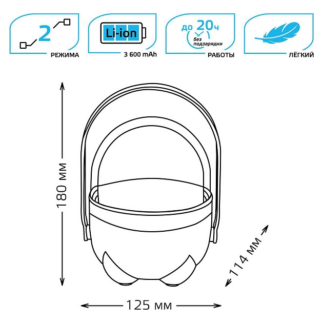 Кемпинговый светодиодный фонарь Gauss GF002 Фото № 4