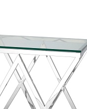 Журнальный стол Stool Group Инсигния 55*55 прозрачное стекло/сталь серебро УТ000001506 2